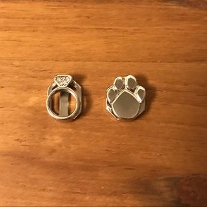 Dog Paw and Engagement Ring Charms